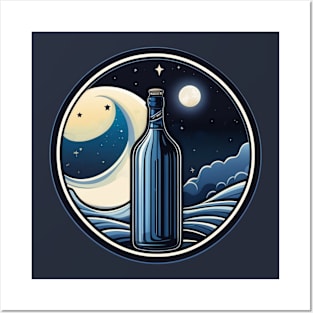 moon light with bottle in the mars Posters and Art